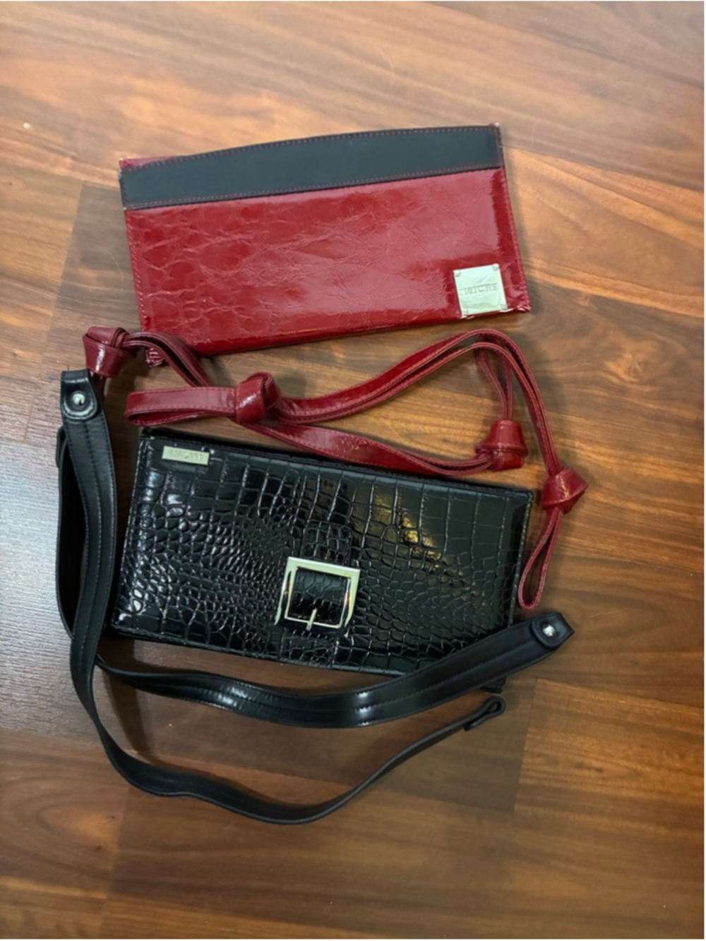 2 Women's Miche Purse Covers and straps One Size Black Red